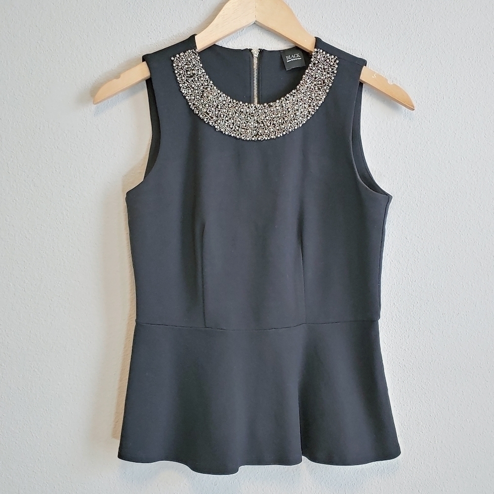 Saks Fifth Avenue Black Label Evening Beaded Tank Top Sz S
